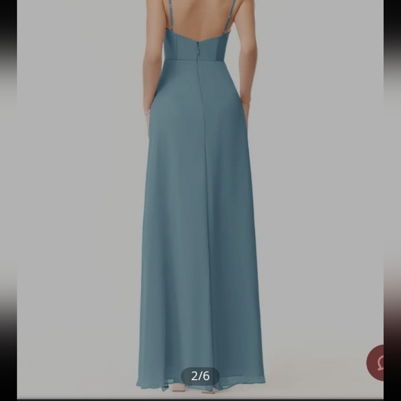 Azazie Collette dress A4 Steel Blue - Picture 3 of 8